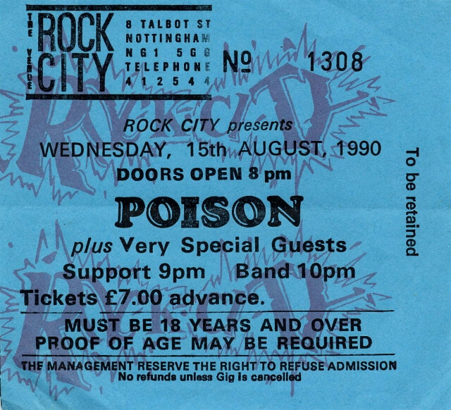 POISON TOURDATES 1990